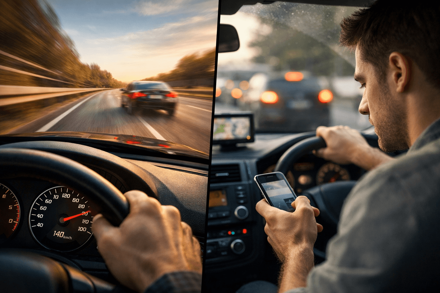 Velocidade e Distração: Dois Erros que a Condução Preventiva Evita